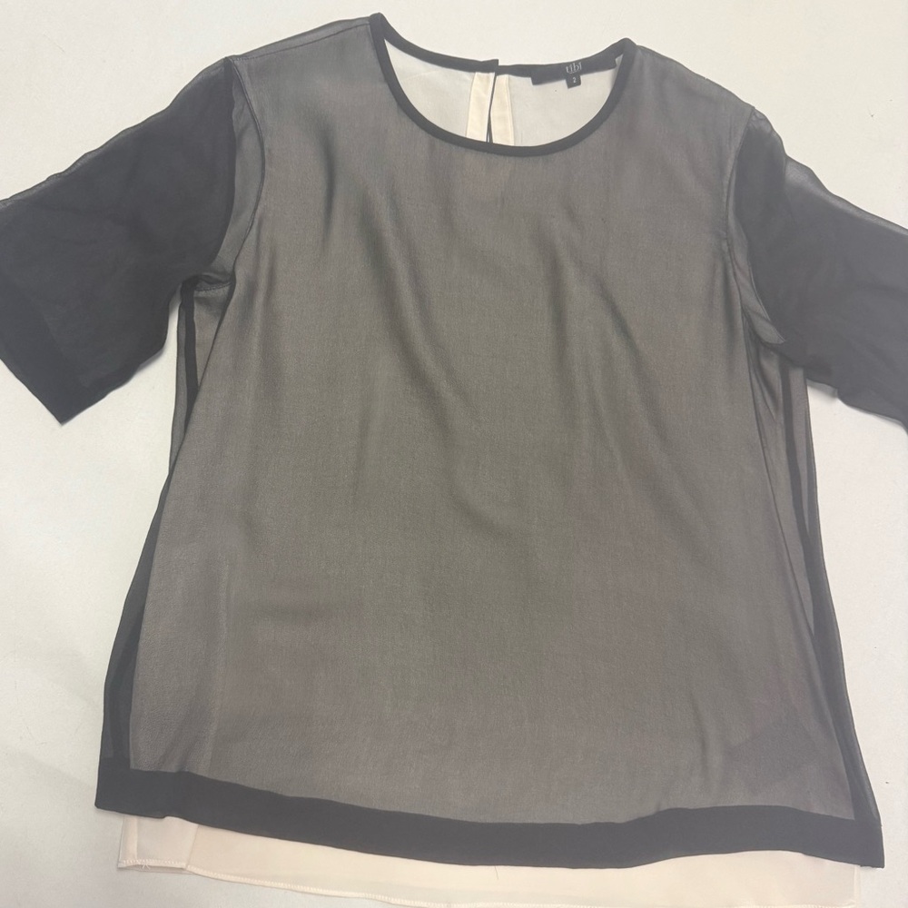 TIBI Black Sheer Blouse NWOT - Picture 9 of 11